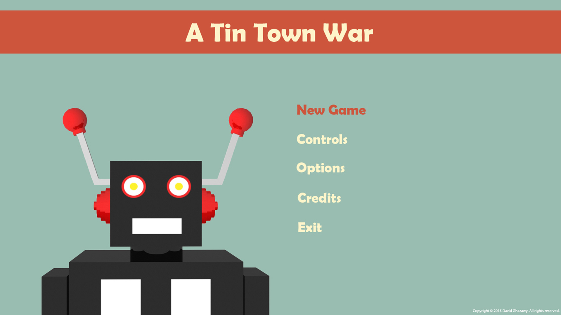 Video Game: A Tin Town War Menu